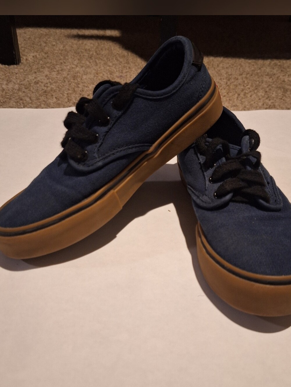 Vans Kids Navy Canvas Sneakers with Gum Sole